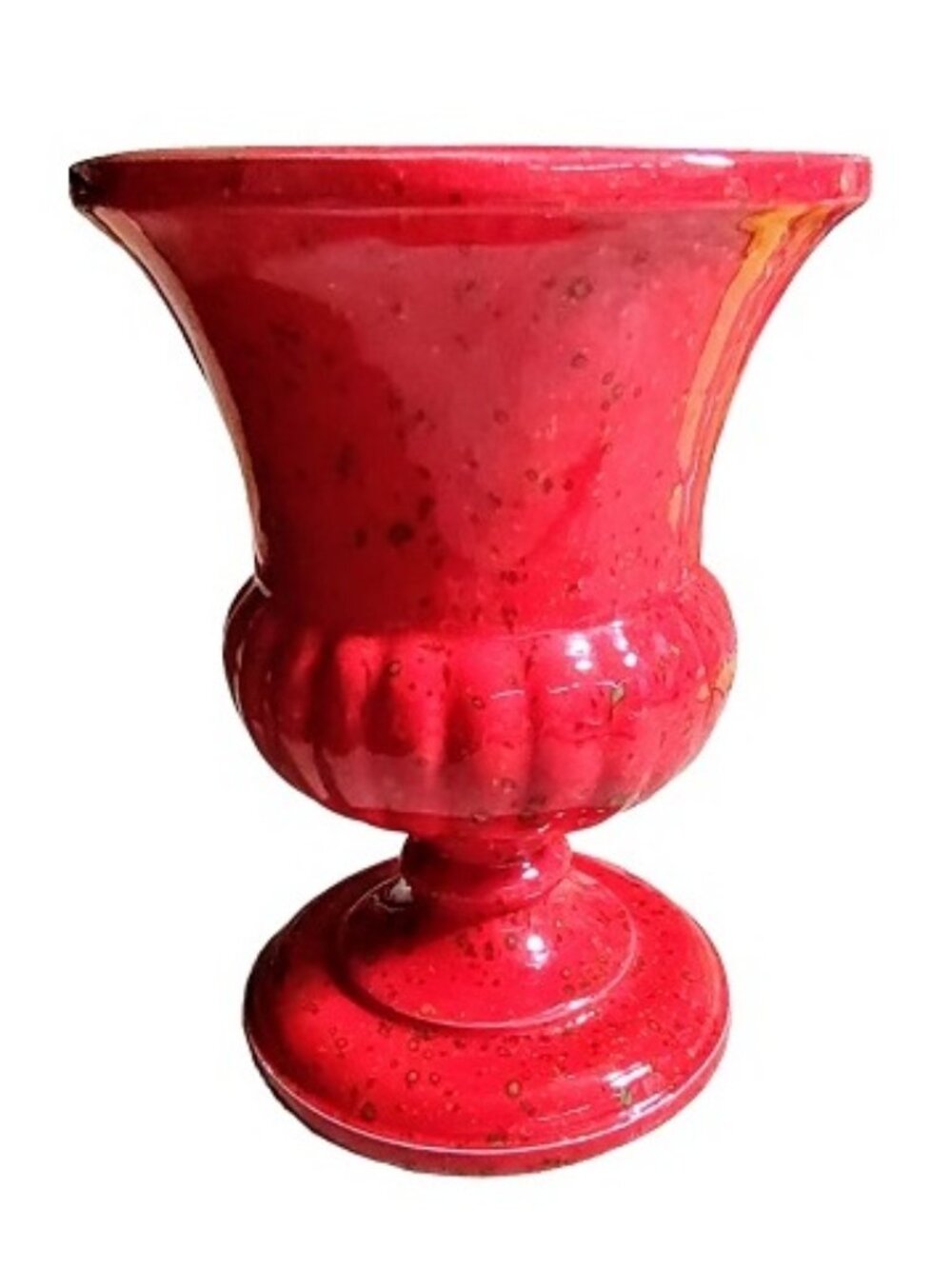 Small RED Vintage Decorative Ceramic Tulip Urn Vase